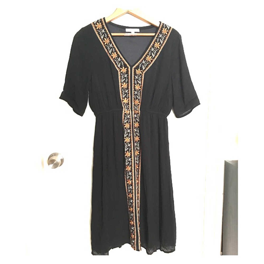 NEW Stevie Hender Black Embroidered Dress - size M